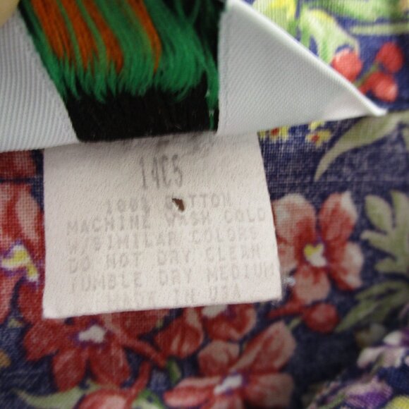 VINTAGE Andrew McMullan Shirt Womens 8 Pink Blue Floral Print Lilac USA Made - Picture 6 of 12